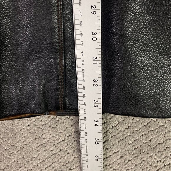 Vintage Columbia Leather Jacket Men's Large Heavyweight Button Front - Picture 13 of 16